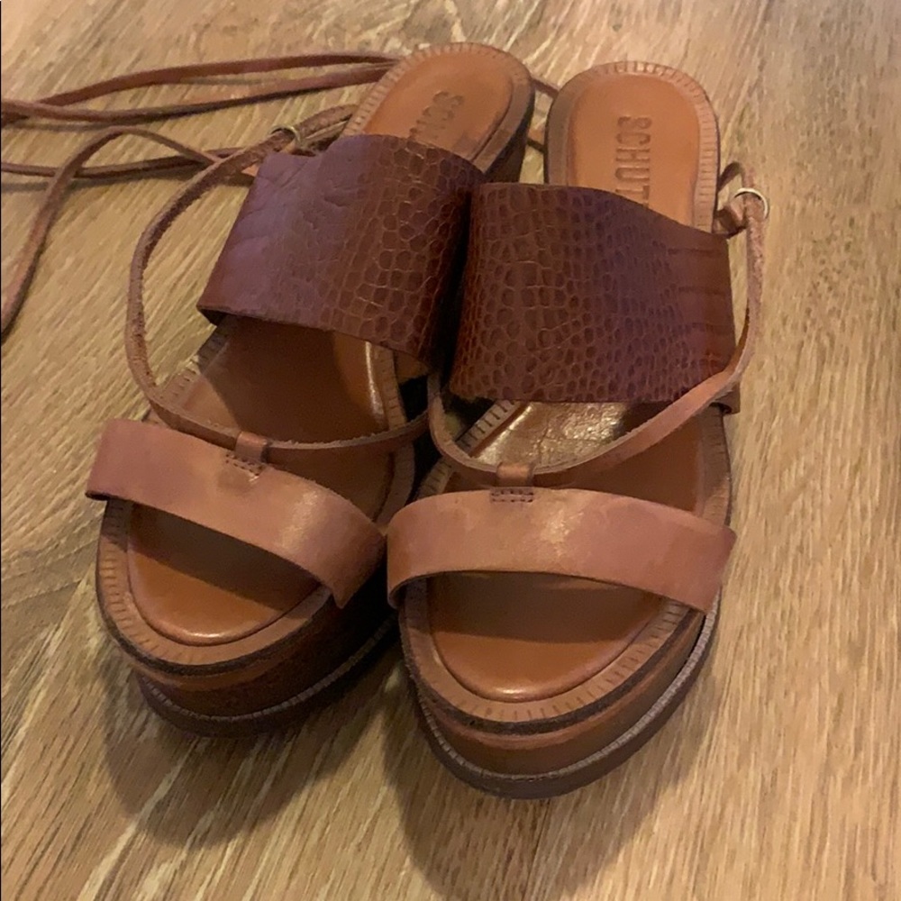 Schutz platform leather sandals